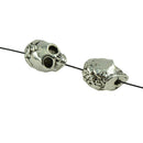 10 Pieces Spooky Skull Heads Loose Spacer Beads Tibetan Silver Charms Findings Making
