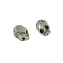 10 Pieces Spooky Skull Heads Loose Spacer Beads Tibetan Silver Charms Findings Making