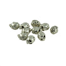 10 Pieces Spooky Skull Heads Loose Spacer Beads Tibetan Silver Charms Findings Making