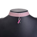 Classic Velvet Gothic Choker Necklace Women Breast Cancer Awareness Jewelry