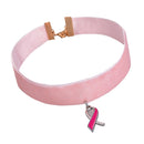 Classic Velvet Gothic Choker Necklace Women Breast Cancer Awareness Jewelry