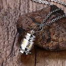 Stainless Steel Om Mani Padme Hum Buddhist Mantra Prayer Bottle Drum Keepsake Urn Memorial Necklace