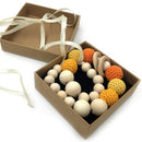 Wooden Crochet Round Beads Necklace Teether Baby Chew Grasping Nursing Toy