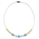 Wooden Crochet Round Beads Necklace Teether Baby Chew Grasping Nursing Toy