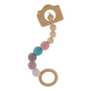 Wooden Camera Circle Beads Bracelet Safe Teether Chew Toy Baby Grasping Toy Colorful