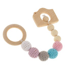 Wooden Camera Circle Beads Bracelet Safe Teether Chew Toy Baby Grasping Toy Colorful