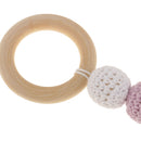 Wooden Camera Circle Beads Bracelet Safe Teether Chew Toy Baby Grasping Toy Colorful
