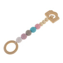 Wooden Camera Circle Beads Bracelet Safe Teether Chew Toy Baby Grasping Toy Colorful