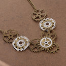 Lots Multi-size Ancient Golden And Silver Gear Steampunk Pendant Necklace
