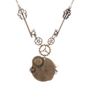 Vintage Rock Multigear Horse Watch Shaped Steampunk Dangle Pendant Necklace with Key Shaped Long Adjustable Chain Choker