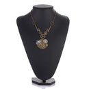 Vintage Rock Multigear Horse Watch Shaped Steampunk Dangle Pendant Necklace with Key Shaped Long Adjustable Chain Choker