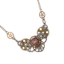 Ornate Sunflower Personality Gear Steampunk Chain Necklace for Women Men 1Pc