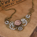 Ornate Sunflower Personality Gear Steampunk Chain Necklace for Women Men 1Pc