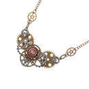 Ornate Sunflower Personality Gear Steampunk Chain Necklace for Women Men 1Pc