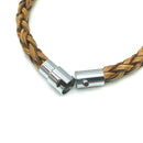 Simple Korean Style Leather Wrap Wristband Cuff Punk Bangle Magnetic Buckle Bracelet Wristband