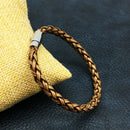 Simple Korean Style Leather Wrap Wristband Cuff Punk Bangle Magnetic Buckle Bracelet Wristband