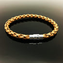 Simple Korean Style Leather Wrap Wristband Cuff Punk Bangle Magnetic Buckle Bracelet Wristband