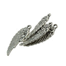 30 Pieces Tibetan Silver Angel Wing Rose Flower Charm Pendant Jewelry Making