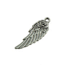 30 Pieces Tibetan Silver Angel Wing Rose Flower Charm Pendant Jewelry Making