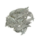 30 Pieces Tibetan Silver Angel Wing Rose Flower Charm Pendant Jewelry Making
