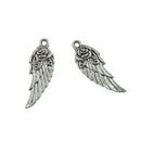 30 Pieces Tibetan Silver Angel Wing Rose Flower Charm Pendant Jewelry Making