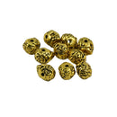 10Pcs Halloween DIY Jewelry Engraved 3D Rose Flower Skull Head Spacer Beads