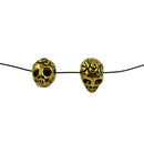 10Pcs Halloween DIY Jewelry Engraved 3D Rose Flower Skull Head Spacer Beads