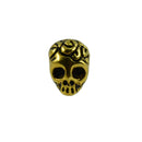 10Pcs Halloween DIY Jewelry Engraved 3D Rose Flower Skull Head Spacer Beads