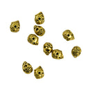 10Pcs Halloween DIY Jewelry Engraved 3D Rose Flower Skull Head Spacer Beads