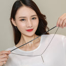Women Rhombic Zircon Pendant Multi-layer PU Leather Clavicle Chain Necklace