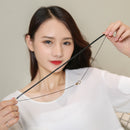 Gothic Black PU Leather Double Layer Choker Collar with Rhinestone Rings Charms Chain Clavicle Necklace