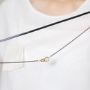 Gothic Black PU Leather Double Layer Choker Collar with Rhinestone Rings Charms Chain Clavicle Necklace