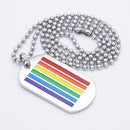 Stainless Steel Dog Tag Rainbow LGBT Lesbian Charms Gay Pride Transgender Pendant Necklace
