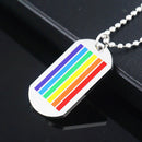 Stainless Steel Dog Tag Rainbow LGBT Lesbian Charms Gay Pride Transgender Pendant Necklace
