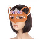 Halloween Masquerade Costume Cosplay Women Adult Child Colorful Lace Flower White Rhinestone Fox Shaped Orange Blanket Eyemask