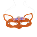 Halloween Masquerade Costume Cosplay Women Adult Child Colorful Lace Flower White Rhinestone Fox Shaped Orange Blanket Eyemask