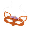 Halloween Masquerade Costume Cosplay Women Adult Child Colorful Lace Flower White Rhinestone Fox Shaped Orange Blanket Eyemask