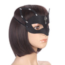 Halloween Masquerade Costume Cosplay Women Adult Child Silver Rose Flower Rhinestone Drill Fox Shaped BlackBlanket Eyemask