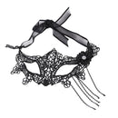 Stunning Gothic Black Lace One Side Chain Fringed Mask Ball Carnival Masquerade Eyemask Halloween Party Costume
