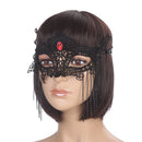 Gothic Black Lace Half Face Dangle Tassel Fox Design Mask Carnival Masquerade Eyemask Lady Fashion
