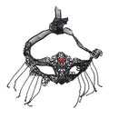 Gothic Black Lace Half Face Dangle Tassel Fox Design Mask Carnival Masquerade Eyemask Lady Fashion
