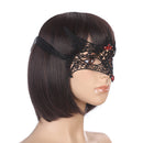 Women Hollow Lace Red Rhinestone Drill Fox Shaped Black Head Mask Eyemask for Halloween Masquerade Costume Cosplay