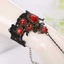 Halloween Court Spider Flower Black Lace Gothic Vintage Party Bracelet Ring