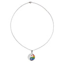 Stainless Steel Rainbow Yin Yang Pendant Necklace For Gay & Lesbian Pride