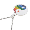 Stainless Steel Rainbow Yin Yang Pendant Necklace For Gay & Lesbian Pride