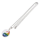 Stainless Steel Rainbow Yin Yang Pendant Necklace For Gay & Lesbian Pride