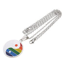 Stainless Steel Rainbow Yin Yang Pendant Necklace For Gay & Lesbian Pride