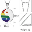 Stainless Steel Rainbow Yin Yang Pendant Necklace For Gay & Lesbian Pride