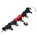 Retro Handmade Craft Lace Royal Vampire Choker Gothic Necklace Bracelet Black Pendant Chain