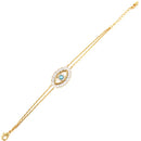 Shiny Zircon Blue Opal Evil Eye Bracelet Bangle Lucky Charms Lady Friends Wedding Jewelry